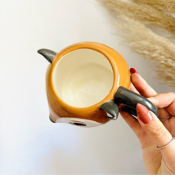 THRESHOLD TARGET Brown Cream Fox Bow Tie 3D Sculpted Ceramic Coffee Tea Cup Mug - Picture 4 of 12